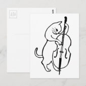 Kat met dubbele bas briefkaart (Voorkant / Achterkant)