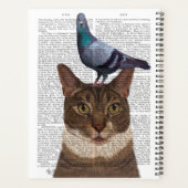 Kat met duif op kop planner (Achterkant)