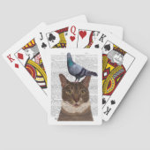 Kat met duif op kop pokerkaarten (Achterkant)
