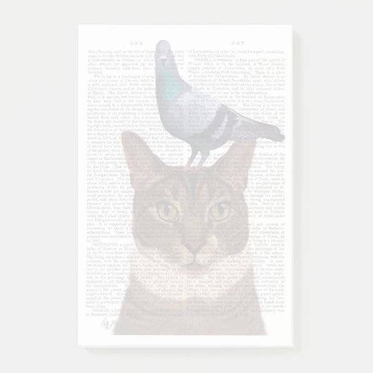 Kat met duif op kop post-it® notes (Voorkant)