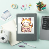 Kat met een bordje sticker (iPad Cover)
