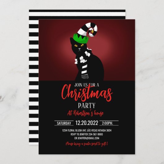 Kat met een Funny pet en een Scarf Kaart (Voorkant / Achterkant)