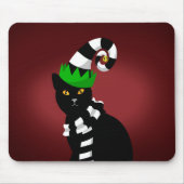 Kat met een Funny pet en een Scarf Muismat (Voorkant)
