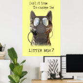 Kat met een gasmasker poster (Thuiskantoor)