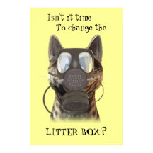 Kat met een gasmasker poster