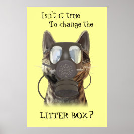 Kat met een gasmasker poster