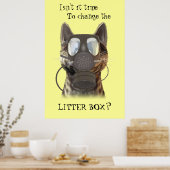 Kat met een gasmasker poster (Keuken)