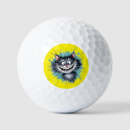 Kat met een glimlach. golfballen (Voorkant)