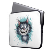 Kat met een glimlach. laptop sleeve (Voorkant Links)