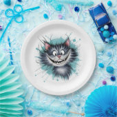 Kat met een glimlach. papieren bordje (Feest)