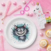 Kat met een glimlach. papieren bordje (Feest)