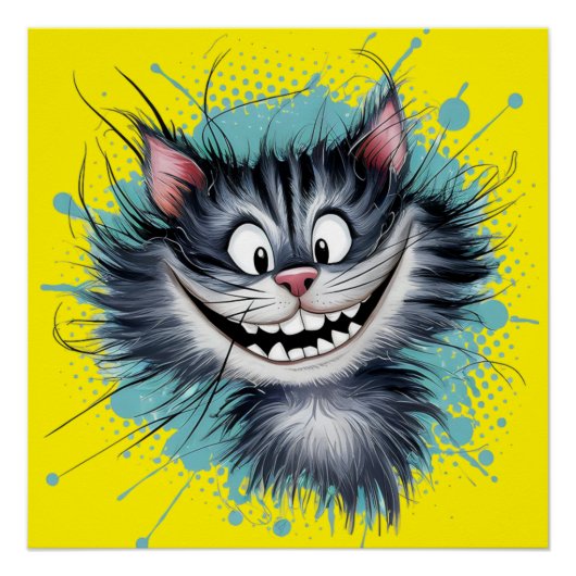 Kat met een glimlach. perfect poster (Voorkant)