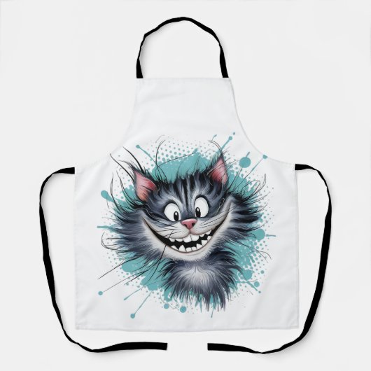 Kat met een glimlach. schort (Voorkant)