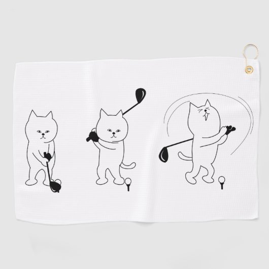 Kat met een golfclub Beste Golfhanddoeken Golfhanddoek (Horizontaal)