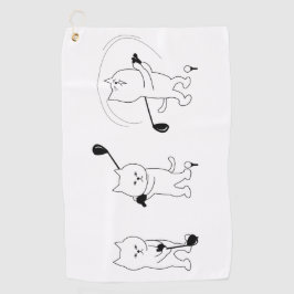 Kat met een golfclub Beste Golfhanddoeken Golfhanddoek