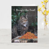 Kat met een Grateful Heart Birthday-kaart Kaart (Gele Bloem)