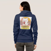 Kat met een hart koffiekopje citaat hoodie (Achterkant volledig)