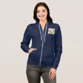 Kat met een hart koffiekopje citaat hoodie (Voorkant volledig)