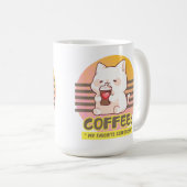 Kat met een hart koffiekopje citaat koffiemok (Voorkant rechts)