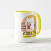 Kat met een hart koffiekopje citaat mok (Voorkant rechts)