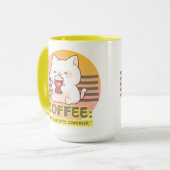 Kat met een hart koffiekopje citaat mok (Voorkant links)