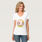 Kat met een hart koffiekopje citaat t-shirt (Voorkant volledig)