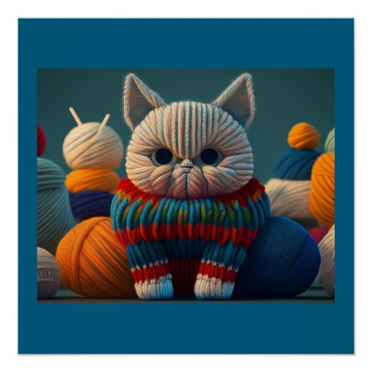 Kat met een "hoofdletter A"-houding Perfect Poster (Voorkant)