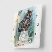 Kat met een ketel, Louis Wain Vierkante Klok (Hoek)