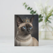 Kat met een kroon briefkaart (Staand voorkant)