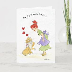 Kat met een muis voor Valentijn Feestdagen Kaart