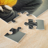 Kat met een pan van garen legpuzzel (Zijkant)