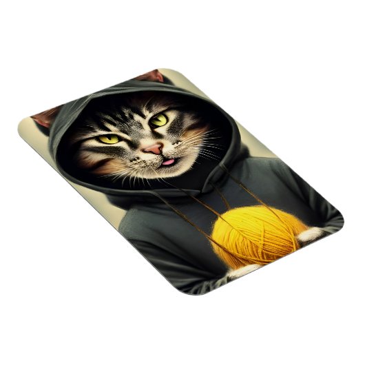 Kat met een pan van garen magneet (Rechterzijde)