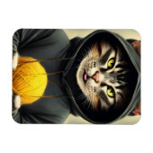 Kat met een pan van garen magneet (Horizontaal)