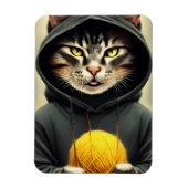 Kat met een pan van garen magneet (Verticaal)