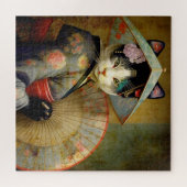 Kat met een paraplu. legpuzzel (Horizontaal)