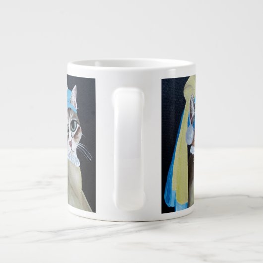 Kat met een parel die Jumbo-Mok verdient Grote Koffiekop (Achterkant)