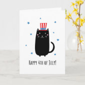 Kat met een patriottisch pet, gelukkig 4 juli kaart (Gele Bloem)