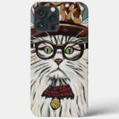 Kat met een pet en een bril Case-Mate iPhone case (Achterkant)