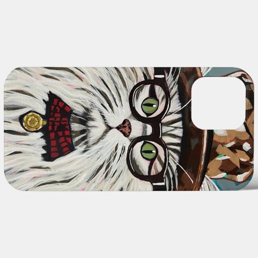 Kat met een pet en een bril Case-Mate iPhone case (Achterkant (horizontaal))