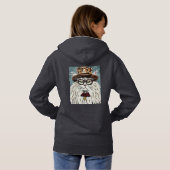 Kat met een pet en een bril hoodie (Achterkant volledig)