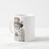 Kat met een pet en een bril koffiemok (Voorkant links)
