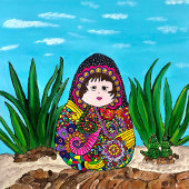 Kat met een regenboogdeken kaart