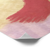 Kat met een rode sjaal illustratie poster (Hoek)