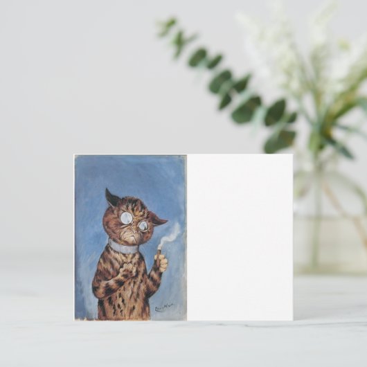 Kat met een sigaar briefkaart (Staand voorkant)