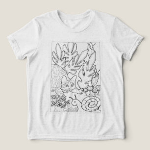 Kat met een slak Tri-Blend shirt