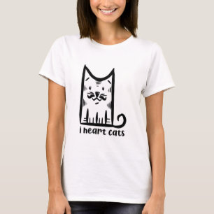Kat met een stijlvolle snor, ik hou van katten t-shirt