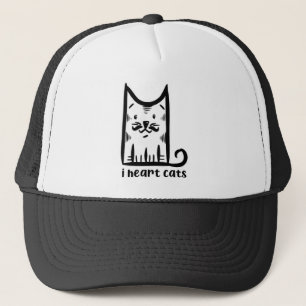 Kat met een stijlvolle snor, ik hou van katten trucker pet