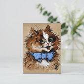 Kat met een Stropdas van de Bow Briefkaart (Staand voorkant)