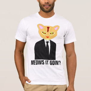 KAT MET EEN SUIT EN STROPDAS, GINGER CAT T-SHIRTS