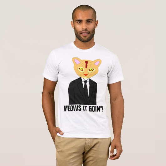 KAT MET EEN SUIT EN STROPDAS, GINGER CAT T-SHIRTS (Voorkant volledig)